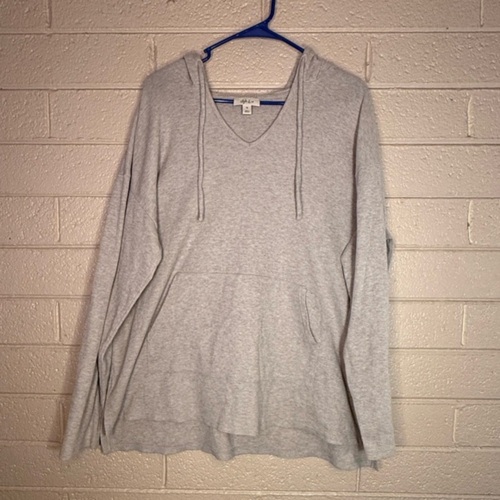 Style & co Tan Textured Long Sleeve Top